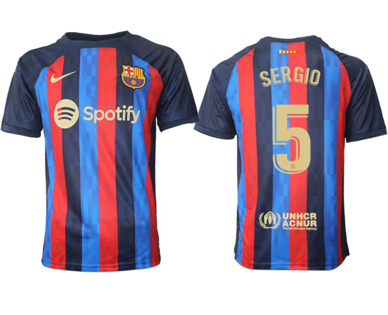 Men 2022-2023 Club Barcelona home aaa version blue #5 Soccer Jersey